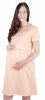 MijaCulture - 2 in1 Maternity & Nursing / Breastfeeding 100% Cotton Nightdress Nora 7118 Apricot